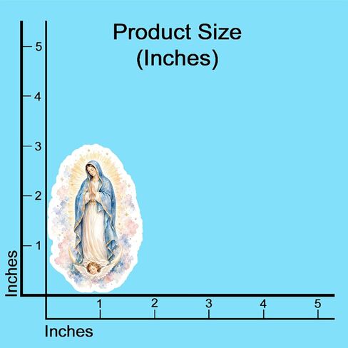 (3PSC) Blessed Virgin Mary Stickers, Our Lady of Grace Immaculate Mother Mary Catholic Stickers, Watercolor Waterproof Vinyl Decals for Water Bottles, Laptops, Prayer Journals, 3 x 2 Inch in Saudi Arabia