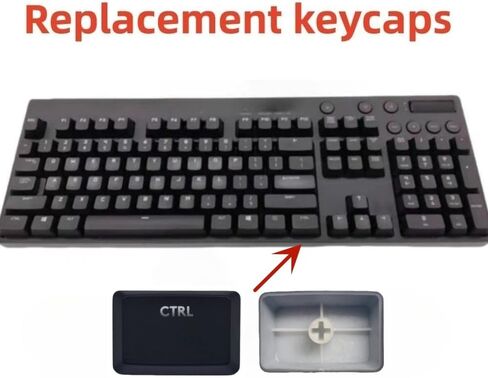 2pcs Ctrl Keys Replacement for Logitech G610 G710 G512 Mechanical Gaming Keyboard Keycaps Black in Kuwait