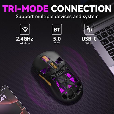 Aula WIN60 HE - 60% Mechanical Gaming Keyboard Wired, Hall Effect Magnetic Switch Keyboard+SM802 Wireless Gaming Mouse,24,000 DPI Max,Lightweight Computer Mouse for Laptop/PC in Kuwait