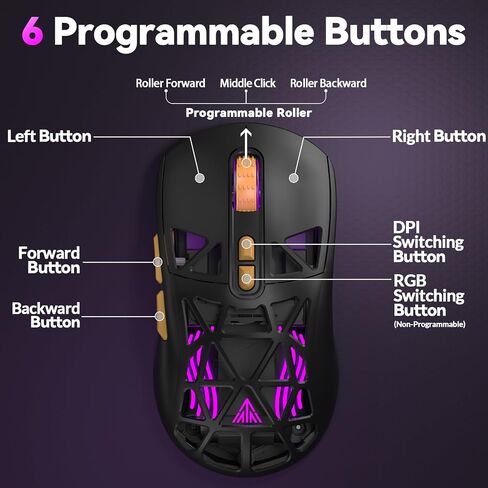 Aula WIN60 HE - 60% Mechanical Gaming Keyboard Wired, Hall Effect Magnetic Switch Keyboard+SM802 Wireless Gaming Mouse,24,000 DPI Max,Lightweight Computer Mouse for Laptop/PC in Kuwait