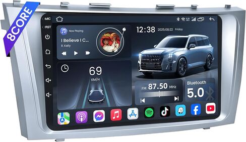 [8Core] Car Radio for Toyota Camry 2007-2011: 9 Inch 1280 * 800 HD Touchscreen Stereo with Wireless CarPlay Android Auto 5GWiFi Bluetooth5.0 FM 1080P Backup Camera GPS Split-Screen in Kuwait