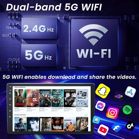 [8Core] Car Radio for Toyota Camry 2007-2011: 9 Inch 1280 * 800 HD Touchscreen Stereo with Wireless CarPlay Android Auto 5GWiFi Bluetooth5.0 FM 1080P Backup Camera GPS Split-Screen in Kuwait