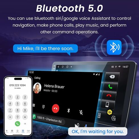 [8Core] Car Radio for Toyota Camry 2007-2011: 9 Inch 1280 * 800 HD Touchscreen Stereo with Wireless CarPlay Android Auto 5GWiFi Bluetooth5.0 FM 1080P Backup Camera GPS Split-Screen in Kuwait