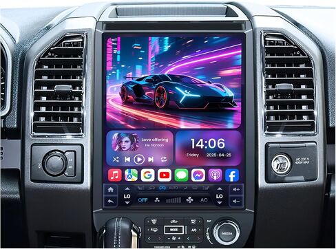 [8Core 4GB+64GB] Car Radio for Ford F150 2015-2020: 12.1'' Replacement Tesla Style Touchscreen Stereo with Wireless CarPlay Android Auto BT5.0 5G WiFi GPS Navigation DSP RDS FM AM Backup Camera in Saudi Arabia