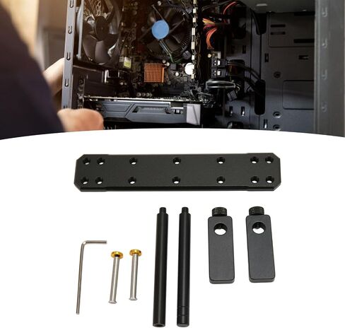 Graphics Card Support Bracket with Rubber Pad, Adjustable Height & Position, GPU Anti-Sag Holder for Case Bottom Fan, Easy Installation, Aluminum Alloy in Saudi Arabia