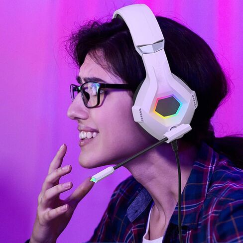 Gaming Headset 40mm Drivers 7.1 Surround Sound Wired (White) in Saudi Arabia