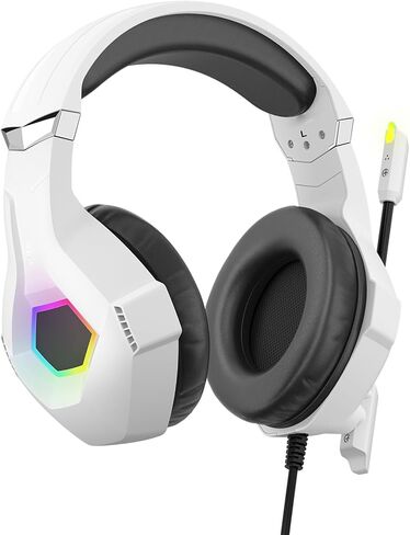 Gaming Headset 40mm Drivers 7.1 Surround Sound Wired (White) in Saudi Arabia