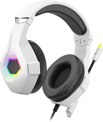 Gaming Headset 40mm Drivers 7.1 Surround Sound Wired (White) in Saudi Arabia