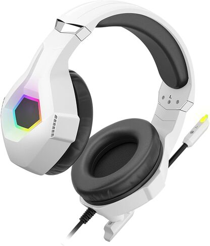 Gaming Headset 40mm Drivers 7.1 Surround Sound Wired (White) in Saudi Arabia