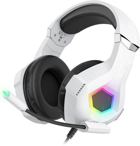 Gaming Headset 40mm Drivers 7.1 Surround Sound Wired (White) in Saudi Arabia