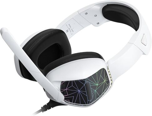 Gaming Headset 7 Color Breathing Light 120 Degree Mic (White) in Saudi Arabia