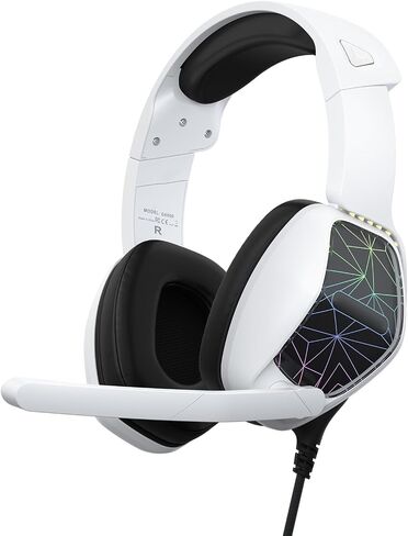 Gaming Headset 7 Color Breathing Light 120 Degree Mic (White) in Saudi Arabia