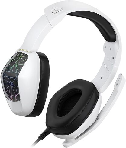 Gaming Headset 7 Color Breathing Light 120 Degree Mic (White) in Saudi Arabia