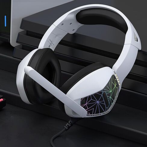 Gaming Headset 7 Color Breathing Light 120 Degree Mic (White) in Saudi Arabia