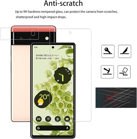 Easy Alignment Frame Designed For Google Pixel 6 Tempered Glass Screen Protector 2-Pack Camera Lens Protector Film 2-Pack in Saudi Arabia