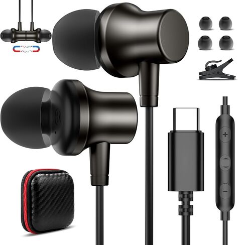 USB C Headphone Wired Ear Buds for Samsung S26 Ultra S25 A16 A17 A36 Z Flip in Saudi Arabia
