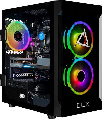 CLX Set Gaming PC - Intel® Core™ i5 14400F 2.5GHz, GeForce® RTX 4060, 1TB NVMe M.2 SSD, 16GB DDR5 RGB Memory, CPU air Cooler, WiFi, Windows 11 Home, Black in Saudi Arabia