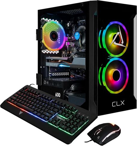 CLX Set Gaming PC - Intel® Core™ i5 14400F 2.5GHz, GeForce® RTX 4060, 1TB NVMe M.2 SSD, 16GB DDR5 RGB Memory, CPU air Cooler, WiFi, Windows 11 Home, Black in Saudi Arabia
