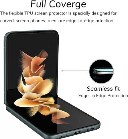 2 Pack Privacy Screen Protector for Motorola Razr 2025/2024 5G, [2 Main Screen + 2 Front Screen], Matte Anti-Spy TPU Shield Anti Scratch Bubble Free Touch Sensitive Case Friendly in Saudi Arabia