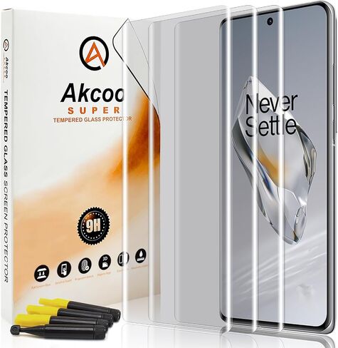 Screen Protector for OnePlus 12, Tempered Glass UV Set [3 Pack],Edge to Edge Full Coverage,Fingerprint-ID Compatible,Sensitive Touch in Saudi Arabia