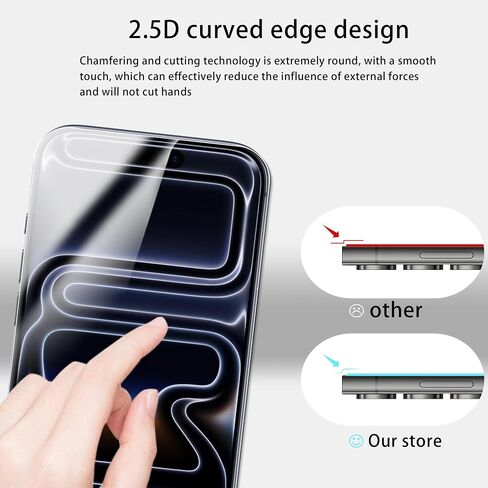 Screen Protector For iPhone17Promax Tempered Glass 2-Pack Camera Lens Protector Film 2-Pack With Easy Alignment Tool in Saudi Arabia
