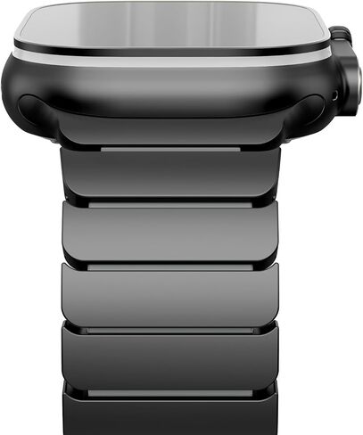 FULLIFE Titanium Metal & Silicone Magnetic Apple Watch Ultra 4 Band for Men in Saudi Arabia