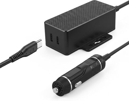 Coolgear 145W Dual USB-C Car Charger - PD 3.1 EPR Type C Vehicle Charger with 140W Laptop Charging, Mountable Flanges and 12V to 24V Plug for Trucks, Fleet Vans and Mobile Workstations in Kuwait