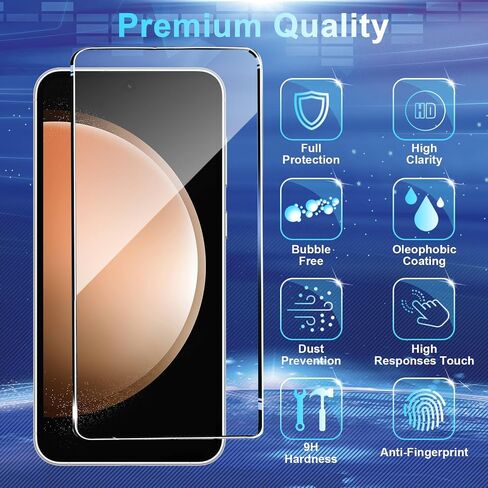 Screen Protector Compatible with Galaxy S23 FE 5G - [4+4 Pack] Camera Lens Protectors, Fingerprint Unlock Support, HD Tempered Glass, Touch Sensitive, Anti Scratch in Saudi Arabia