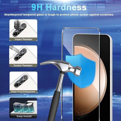 Screen Protector Compatible with Galaxy S23 FE 5G - [4+4 Pack] Camera Lens Protectors, Fingerprint Unlock Support, HD Tempered Glass, Touch Sensitive, Anti Scratch in Saudi Arabia