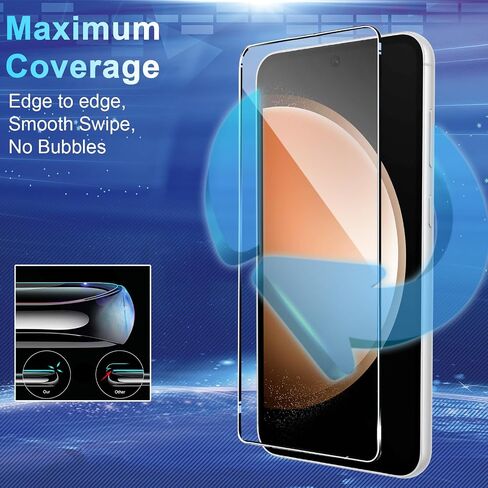 Screen Protector Compatible with Galaxy S23 FE 5G - [4+4 Pack] Camera Lens Protectors, Fingerprint Unlock Support, HD Tempered Glass, Touch Sensitive, Anti Scratch in Saudi Arabia