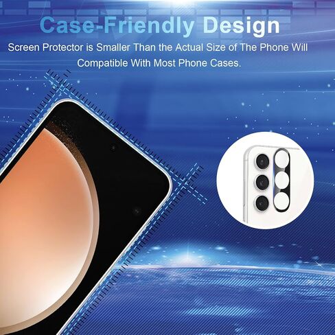 Screen Protector Compatible with Galaxy S23 FE 5G - [4+4 Pack] Camera Lens Protectors, Fingerprint Unlock Support, HD Tempered Glass, Touch Sensitive, Anti Scratch in Saudi Arabia