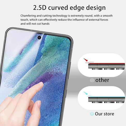 [2+2 Pack Tempered Glass Film For Samsung Galaxy S21 FE 5G Screen Protector 2-Pack with Camera Lens Protector 2-Pack in Saudi Arabia