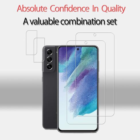 [2+2 Pack Tempered Glass Film For Samsung Galaxy S21 FE 5G Screen Protector 2-Pack with Camera Lens Protector 2-Pack in Saudi Arabia
