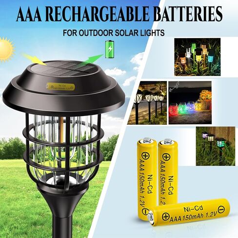 NiCD AAA 150mAh 1.2V Rechargeable Batteries 10Packs for Outdoor Solar Light in Saudi Arabia