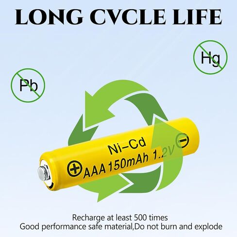 NiCD AAA 150mAh 1.2V Rechargeable Batteries 10Packs for Outdoor Solar Light in Saudi Arabia