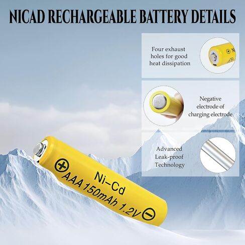 NiCD AAA 150mAh 1.2V Rechargeable Batteries 10Packs for Outdoor Solar Light in Saudi Arabia