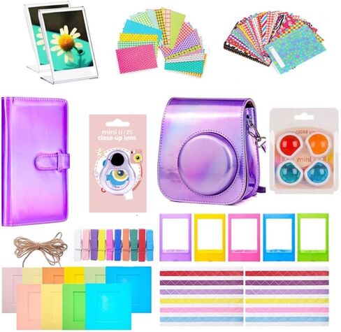 Camera Accessories Pack for Instant Camera 11 Colorful Camera Bag Set with 12 Accessories PU Material, #975, Casual in Kuwait