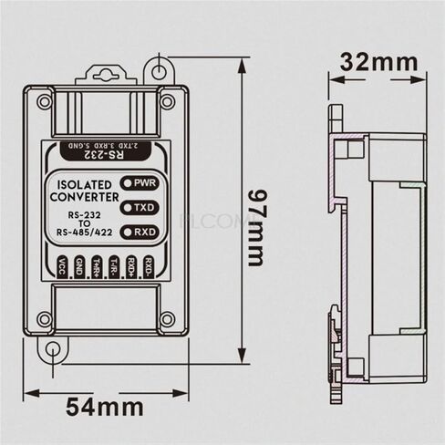 RS232 to RS485 RS422 Isolated Converter 2-Way Conversion RS-485 Interface Data Serial Adapter Cable 7-36VDC in Kuwait