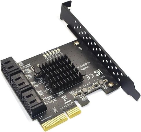6 منافذ لبطاقة توسيع SATA PCI-E لمحول x4 x8 x16 شريحة ASMedia ASM1166 لنظام التشغيل Windows لنظام التشغيل Linux Synology حاسوب شخصي مكتبي حجم قياسي in Kuwait