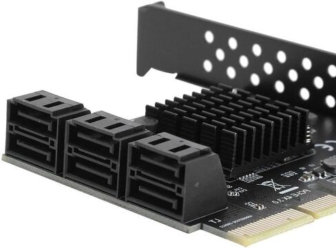 6 منافذ لبطاقة توسيع SATA PCI-E لمحول x4 x8 x16 شريحة ASMedia ASM1166 لنظام التشغيل Windows لنظام التشغيل Linux Synology حاسوب شخصي مكتبي حجم قياسي in Kuwait