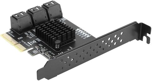 6 منافذ لبطاقة توسيع SATA PCI-E لمحول x4 x8 x16 شريحة ASMedia ASM1166 لنظام التشغيل Windows لنظام التشغيل Linux Synology حاسوب شخصي مكتبي حجم قياسي in Kuwait