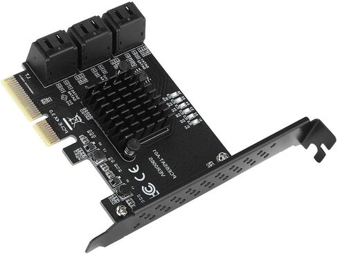 6 منافذ لبطاقة توسيع SATA PCI-E لمحول x4 x8 x16 شريحة ASMedia ASM1166 لنظام التشغيل Windows لنظام التشغيل Linux Synology حاسوب شخصي مكتبي حجم قياسي in Kuwait