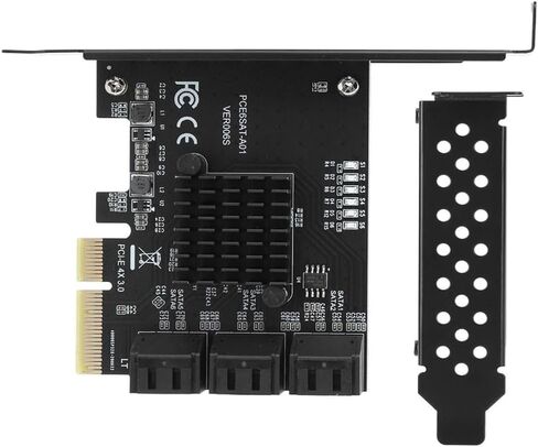 6 منافذ لبطاقة توسيع SATA PCI-E لمحول x4 x8 x16 شريحة ASMedia ASM1166 لنظام التشغيل Windows لنظام التشغيل Linux Synology حاسوب شخصي مكتبي حجم قياسي in Kuwait