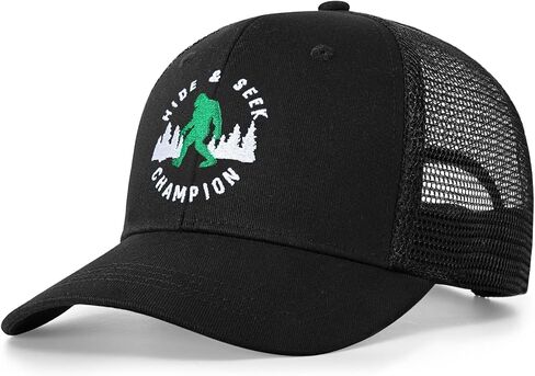 Mesh Bigfoot Hat Leather Cap for Men- Great Snapback Closure Sasquatch Hat for Hunting & Hiking in Saudi Arabia