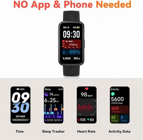 Slim Design Fitness Tracker, No App No Phone Required, Long Battery Life in Kuwait