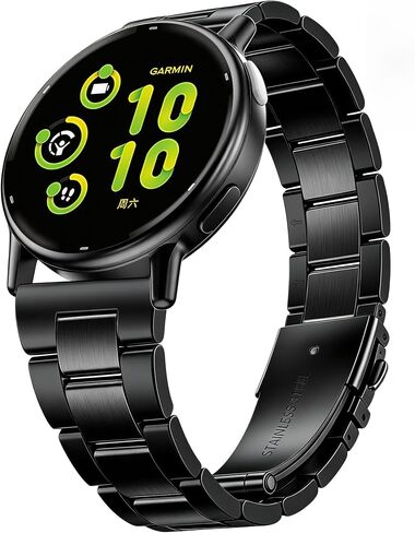 No Tool Needed 20mm Slim Metal Band Compatible with Garmin Vivoactive 6 Watch Band/5/3/3 Music/Venu/Venu Sq 2/Forerunner 55/165/245/645/570 42mm,Stainless Steel Thin Chain Strap for Women Men in Saudi Arabia