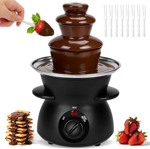 Electric Chocolate Fondue Fountain, Heated Pot for Dessert Dipping in Saudi Arabia