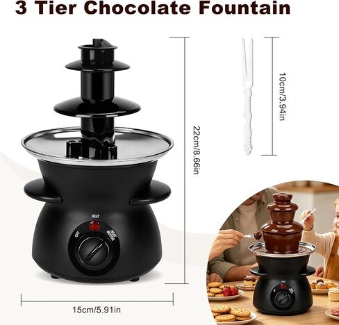 Electric Chocolate Fondue Fountain, Heated Pot for Dessert Dipping in Saudi Arabia