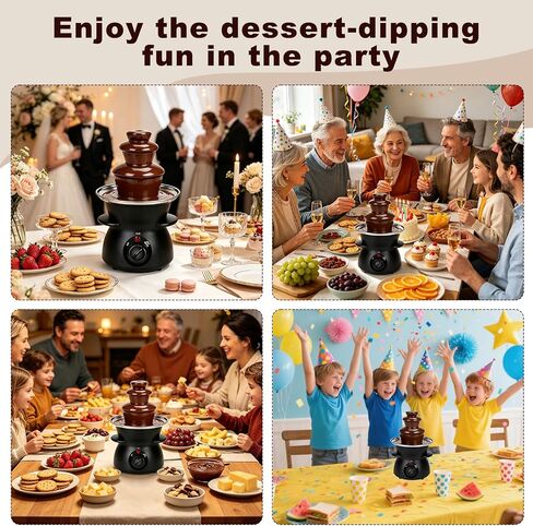 Electric Chocolate Fondue Fountain, Heated Pot for Dessert Dipping in Saudi Arabia