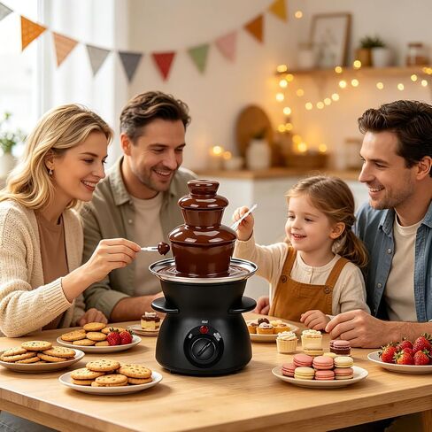Electric Chocolate Fondue Fountain, Heated Pot for Dessert Dipping in Saudi Arabia